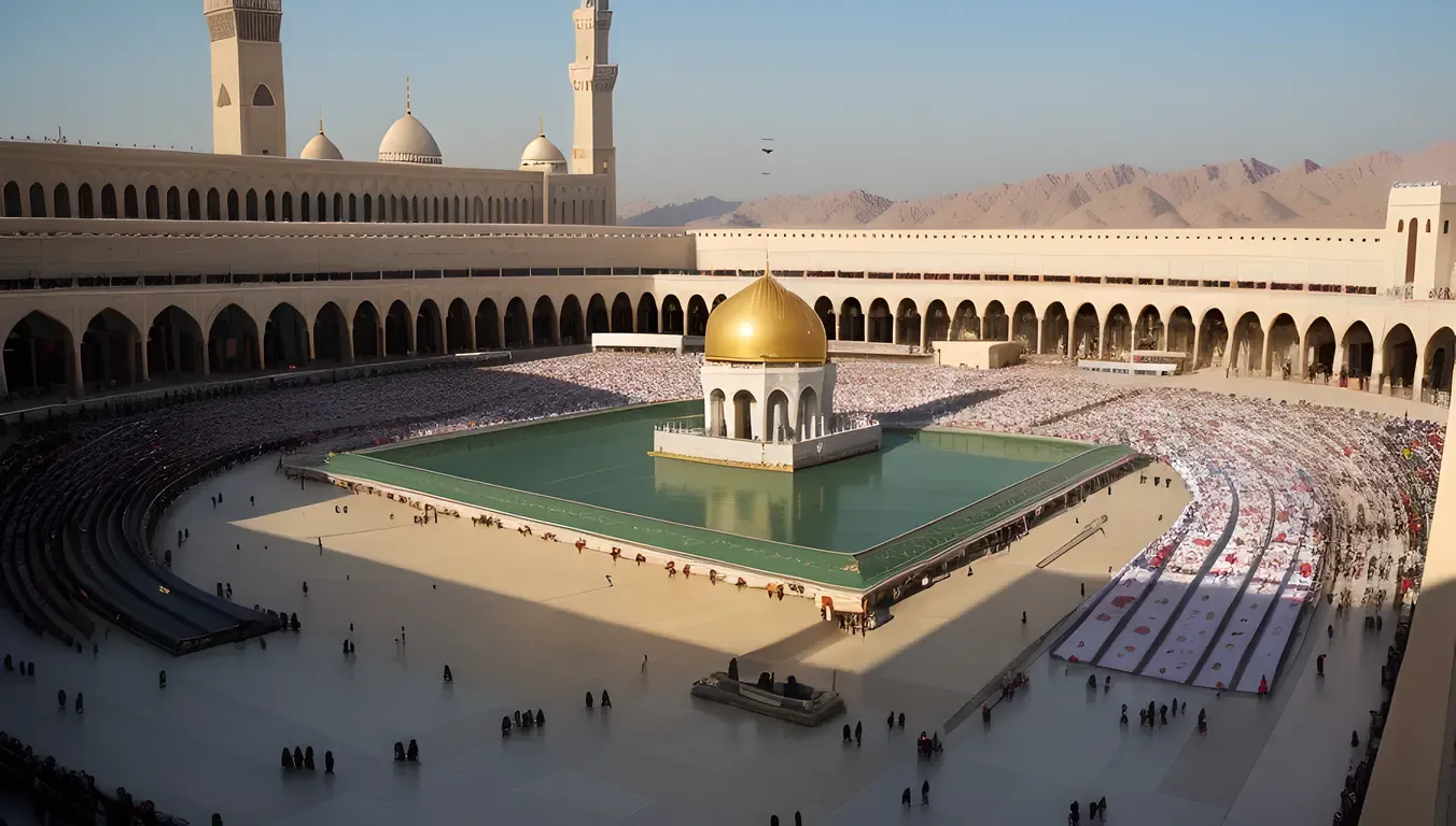 Pilgrims Perform Tawaf at Masjid Nabawi Kaaba