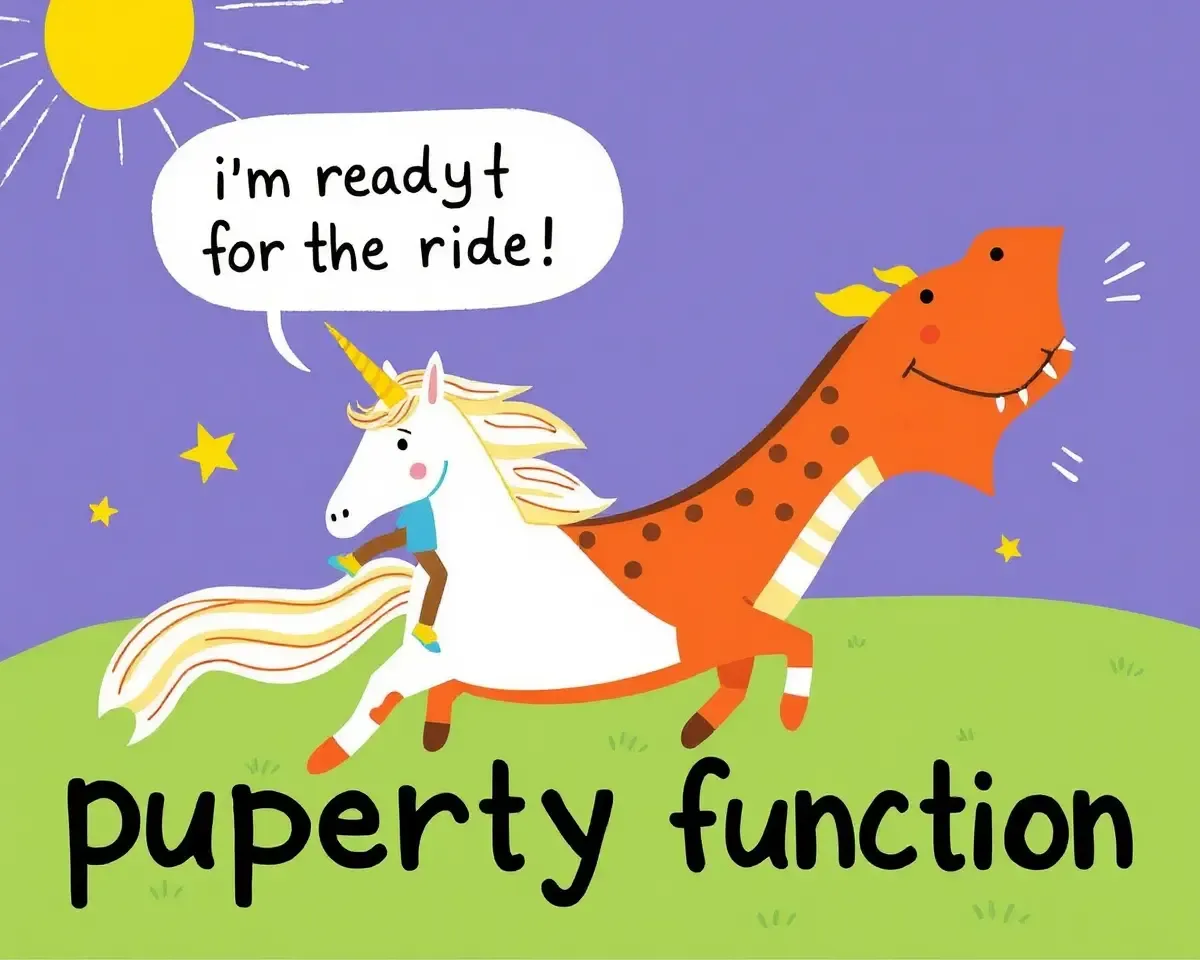 Playful Puberty Function Invitation with Unicorn or Dragon