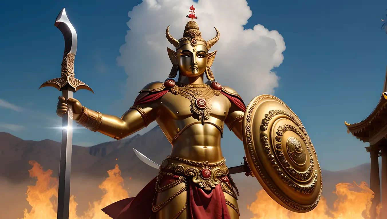 Powerful Hayagriva Protects Sacred Temple with Sword