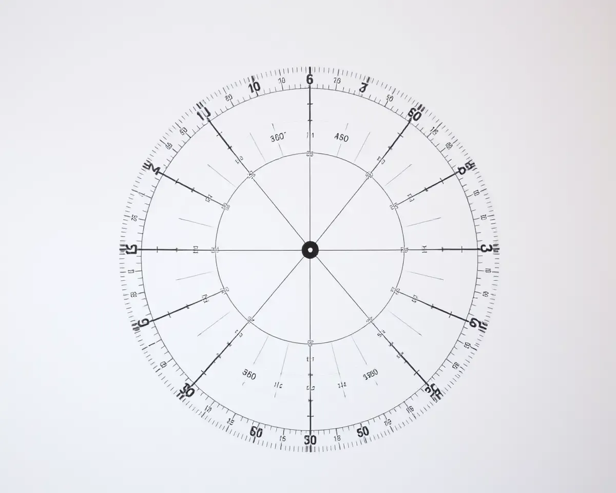 Printable 360 Degree Protractor with Circular Scale Marked