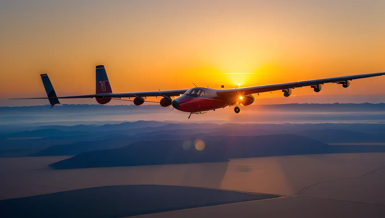 Putna Soars Over Sunset Plain with Warm Glow