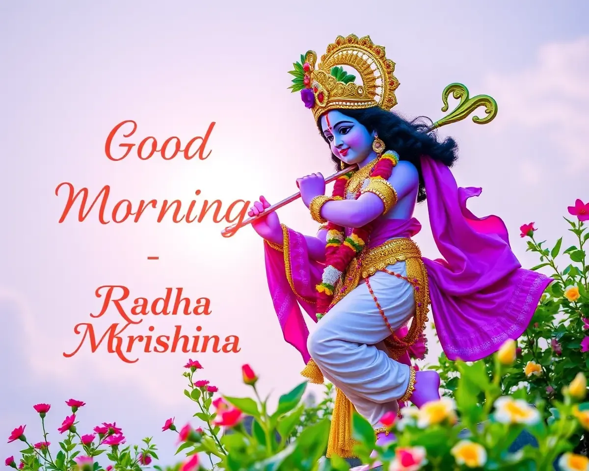 Radha Krishna Good Morning Images with Peaceful Ambiance