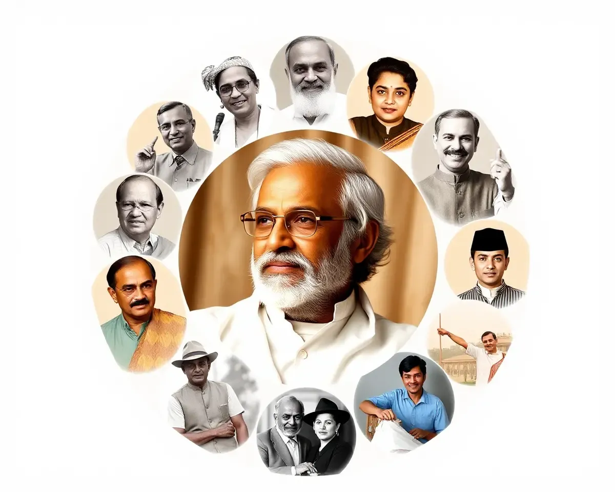 Radhakrishnan's Life Milestones in Circular Collage Format