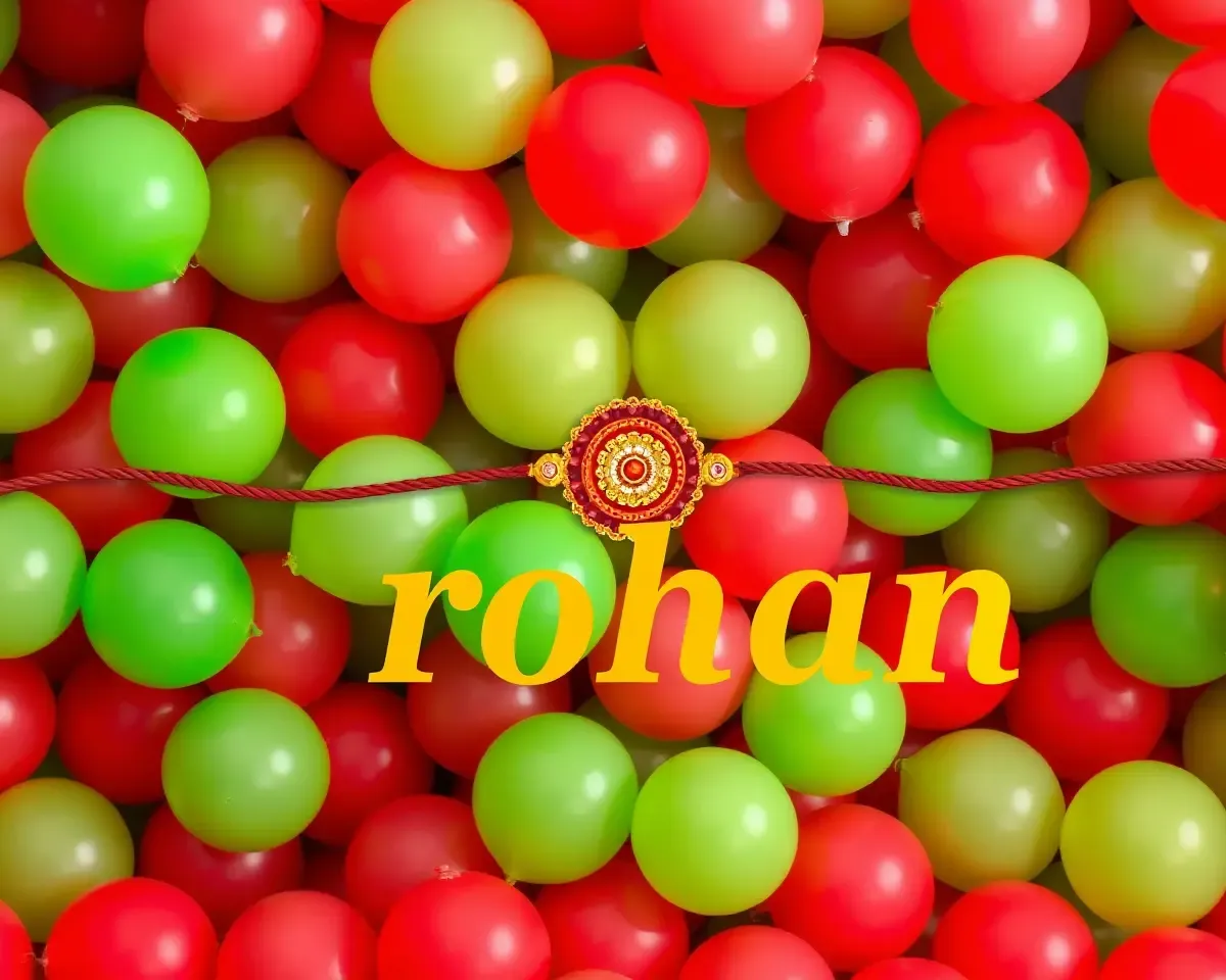 Rakhi Celebration Wallpaper with Rohan's Name in Golden Letters