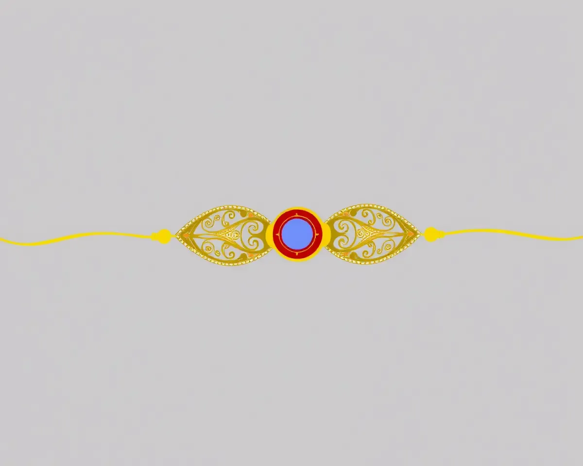 Raksha Bandhan Text PNG: Golden Thread Rakhi Design