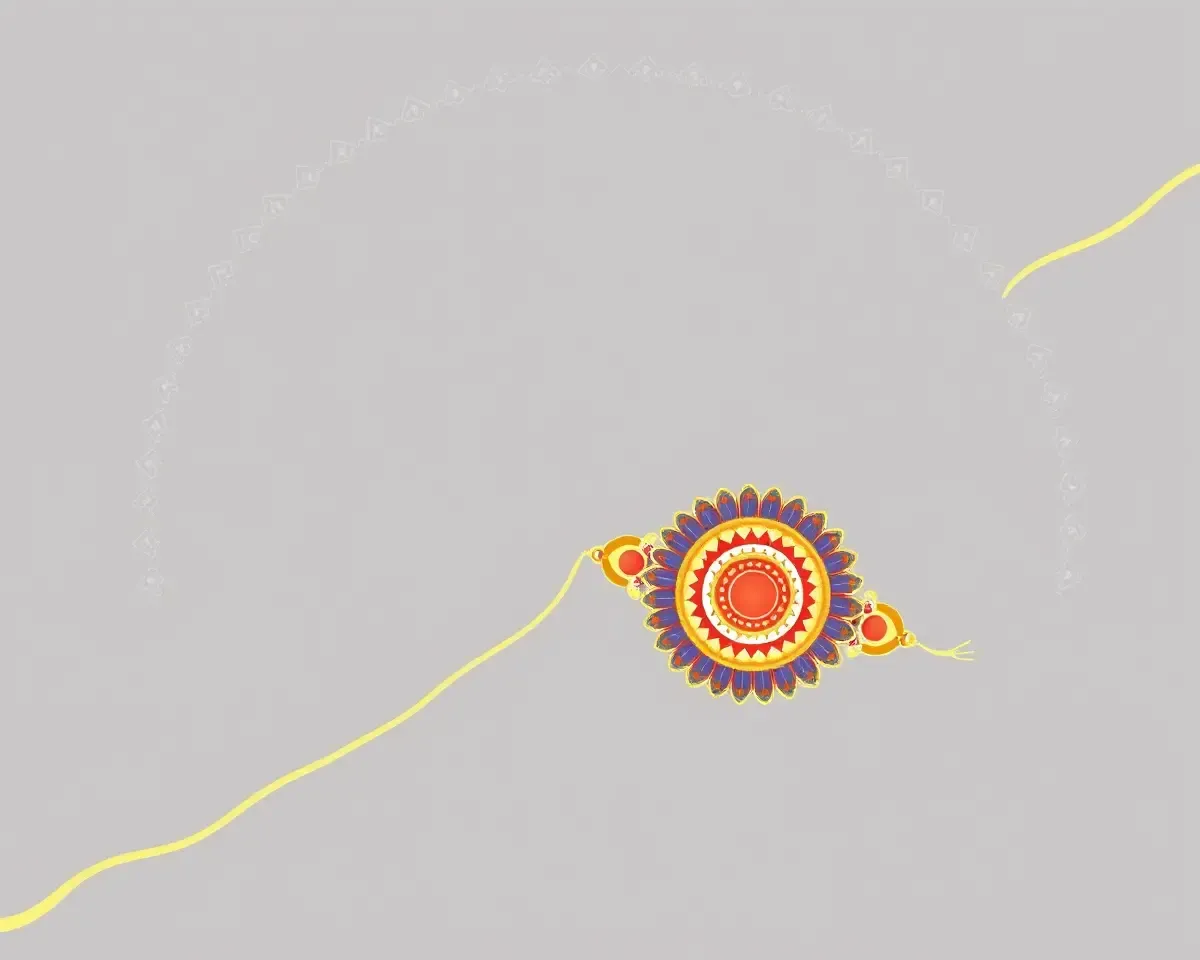 Raksha Bandhan Text PNG: Intricate Border Rakhi Illustration