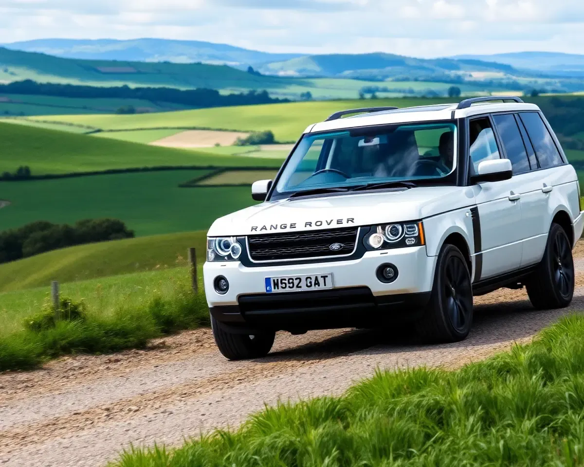 Range Rover Drives Through Picturesque Countryside Landscape