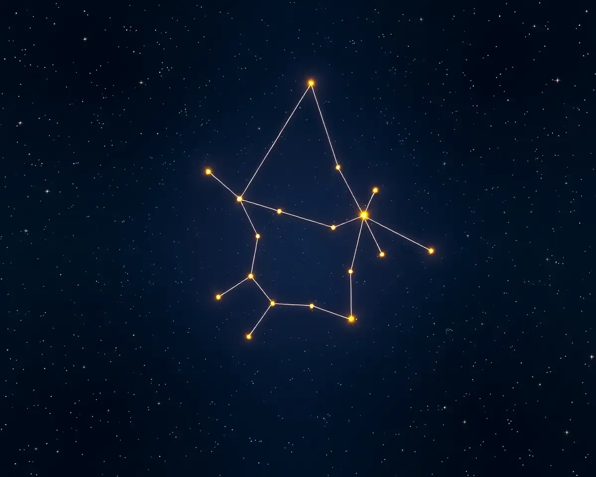 Rashi's Constellation in Dark Blue Night Sky with Stars Mesh Model