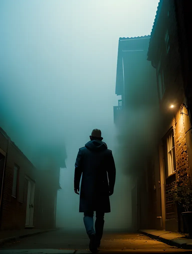 Rastapopoulos in Dimly Lit Alleyway with Fog