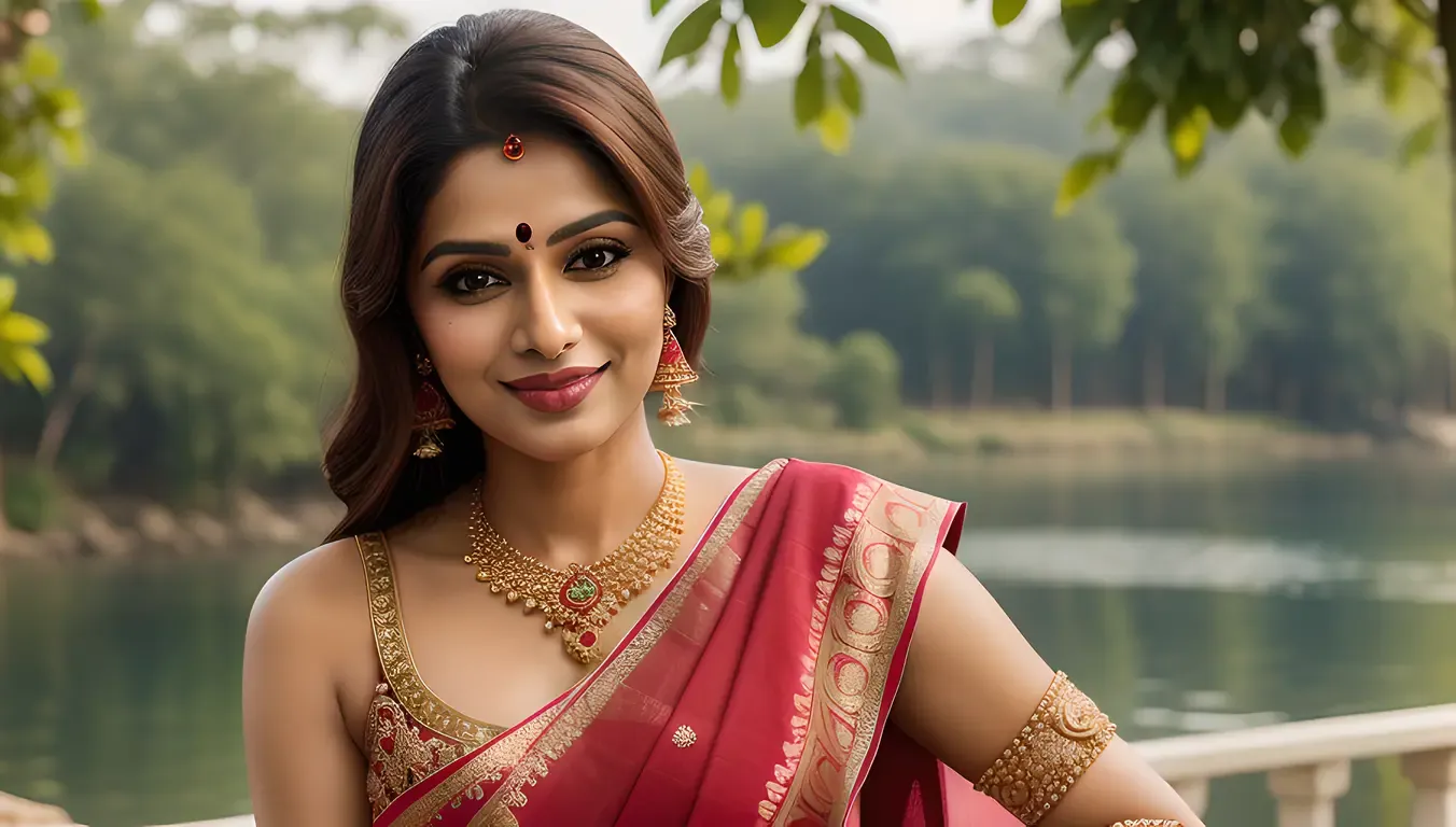Real Indian Bhabhi Glows in Beautiful Saree with Jewelry
