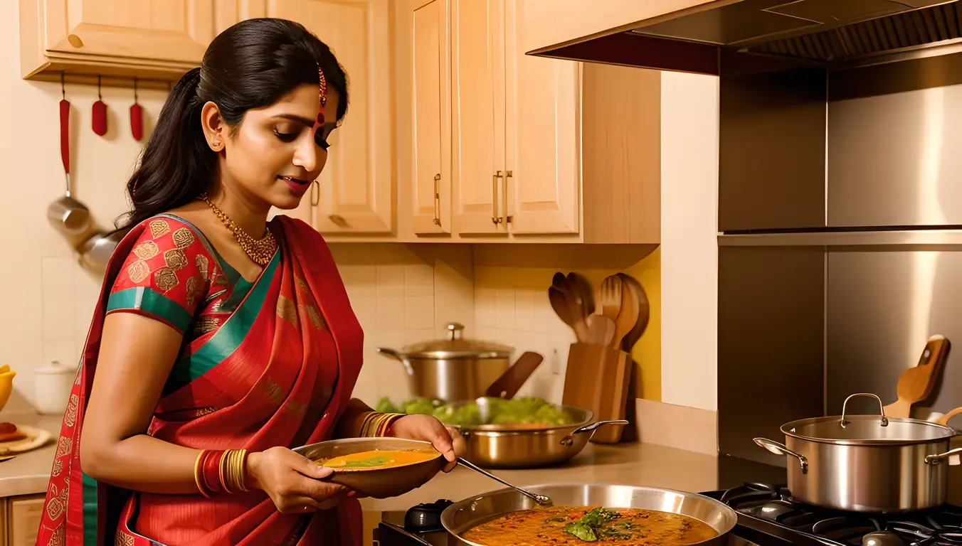 Real Indian Bhabhi Prepares Traditional Indian Meal with Love