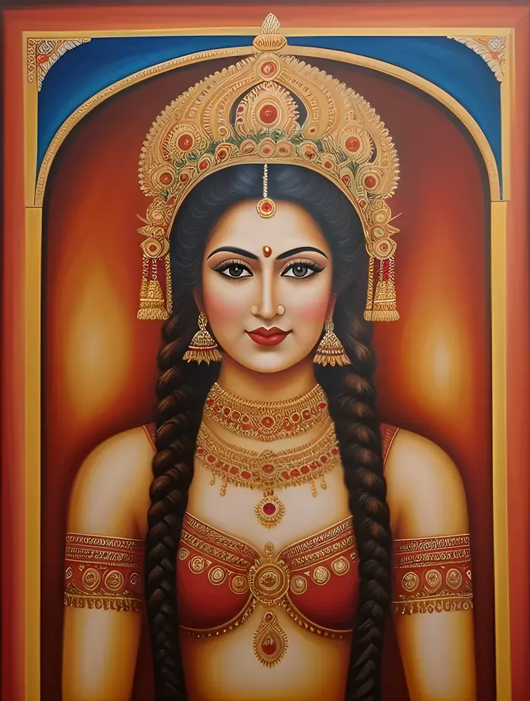 Regal Kaliamman Painting in Ancient Indian Palace