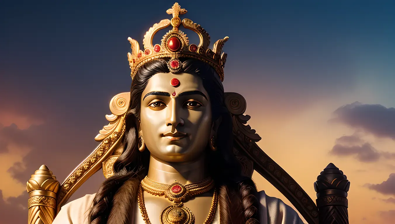 Regal Sada Shiva with Crown and Symbols of Power