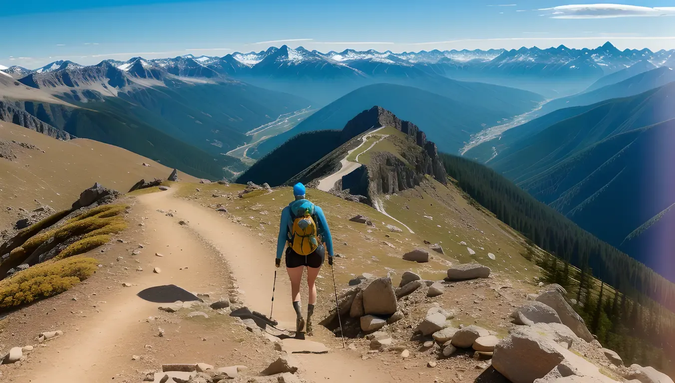 Resilient Hiker Conquers Steep Mountain Trail Unflaggingly