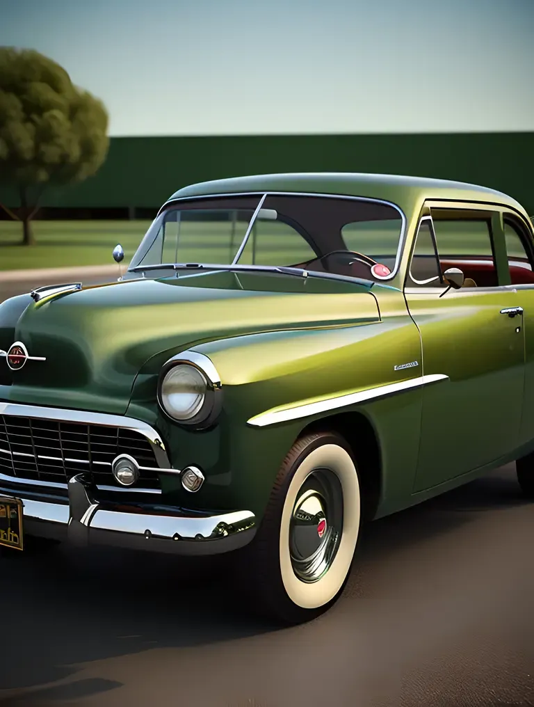 Retro 3D Car Wallpaper with Vintage Background Nostalgia