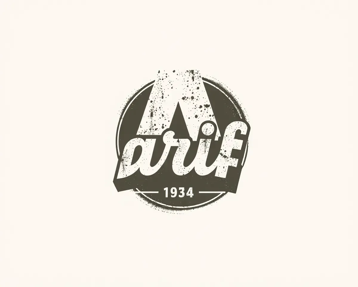 Retro-Inspired Arif Logo with Distressed Textures and Typography