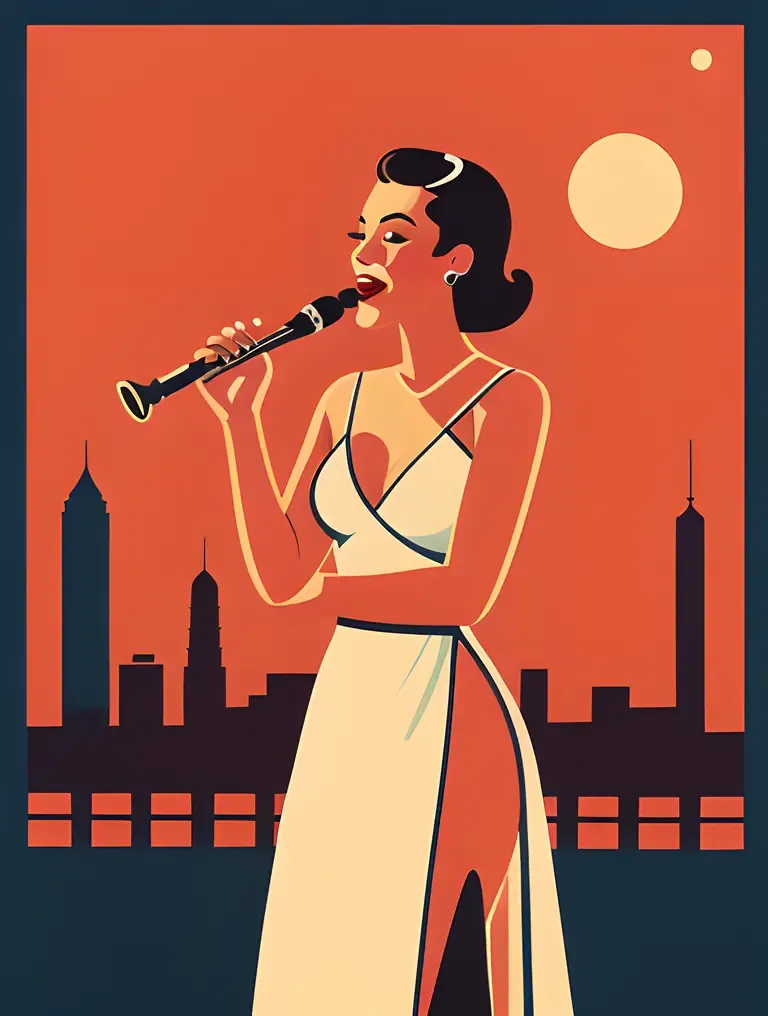 Retro Jazz Singer Blows Hot Saxophone Solo