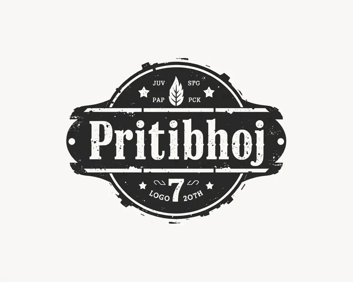 Retro Pritibhoj Logo with Distressed Textures