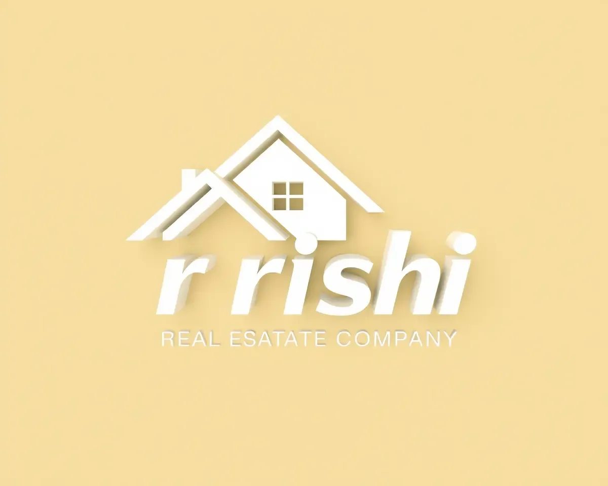 Rishi Logo 3D: Modern House Design for Real Estate