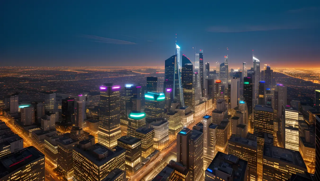Ritika in Futuristic Cityscape, Representing Innovation