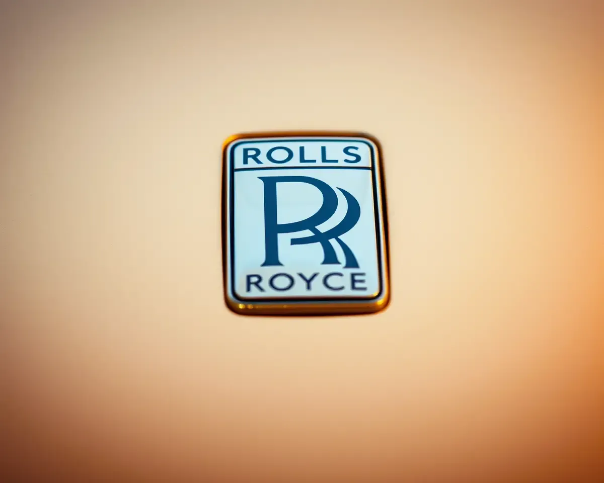 Rolls-Royce Logo on Warm, Golden Gradient Background