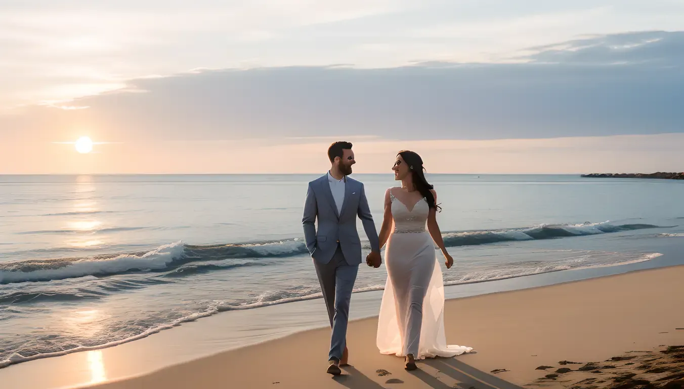 Romantic Couple's Beachside Pre-Wedding Shoot Captures Intimate Love.