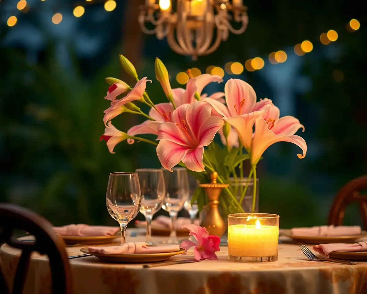 Romantic Dinner with Poo Malai Flower Centerpiece