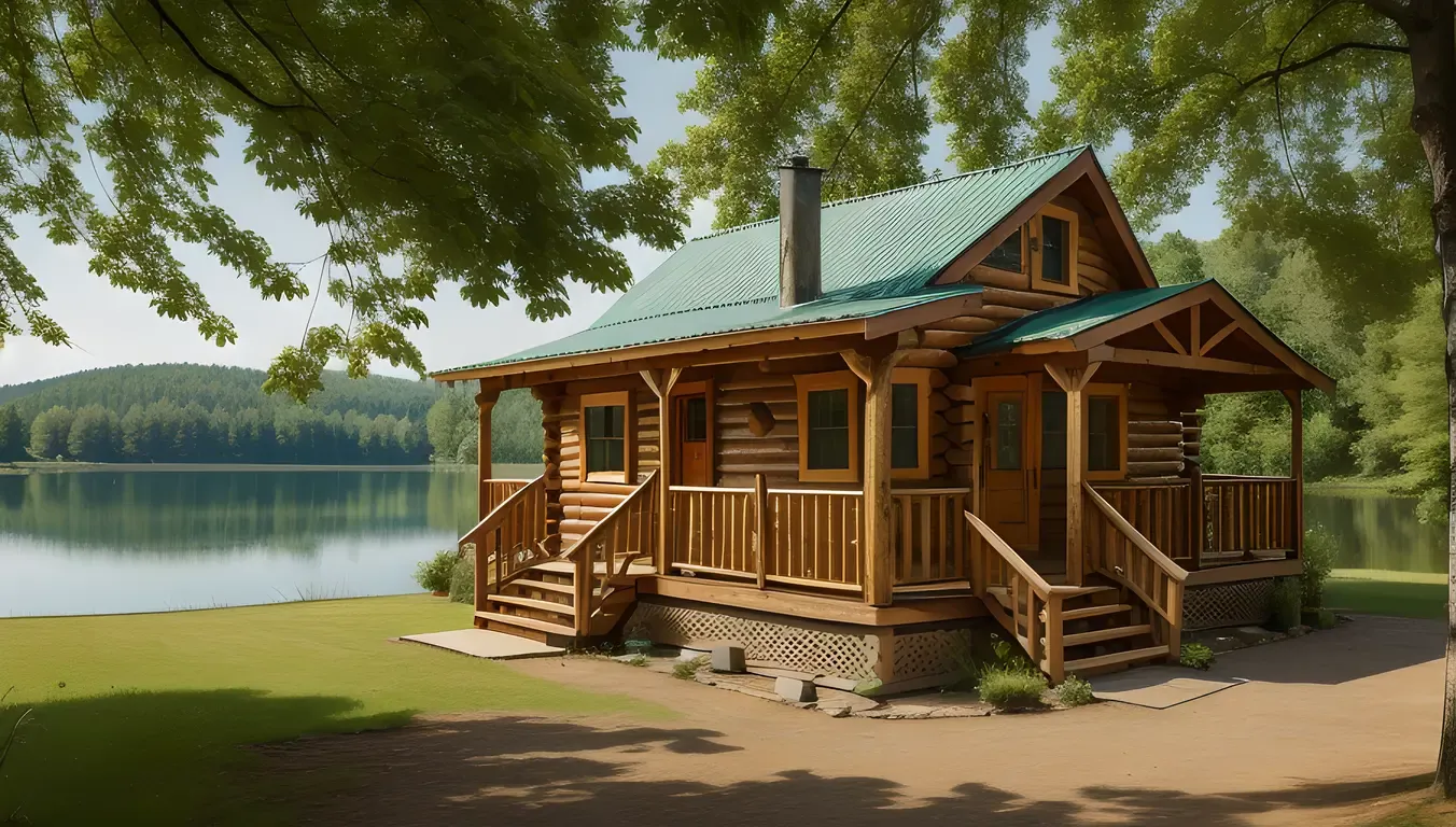 Rustic Cabin Made from Plywood Amidst Serene Nature