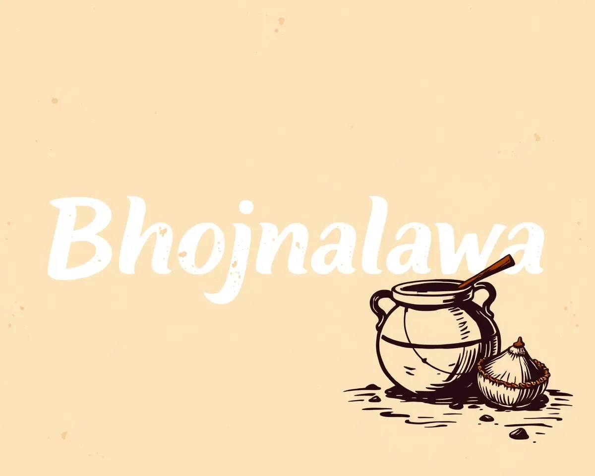 Rustic Indian Village Scene on Bhojnalaya Banner