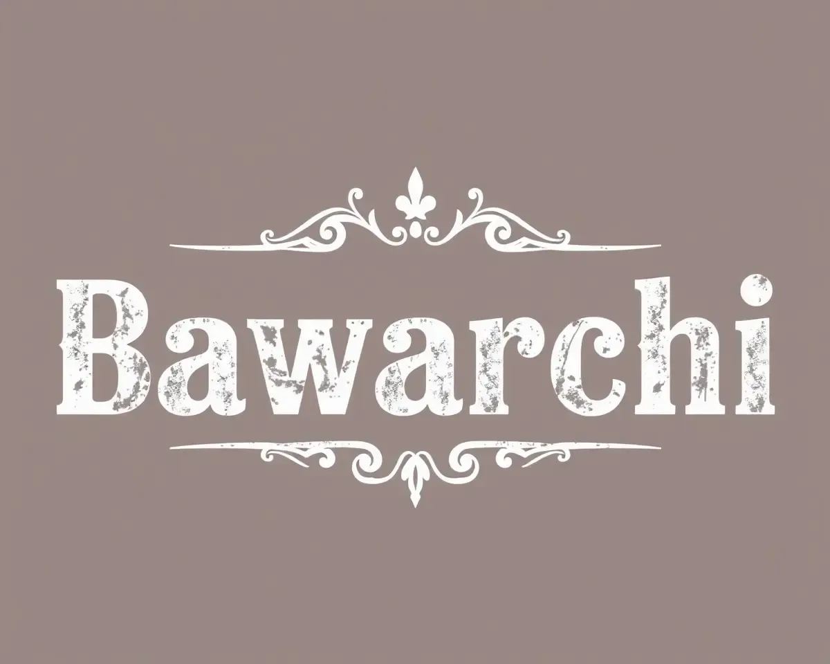 Rustic Vintage Bawarchi Logo with Distressed Textures PNG