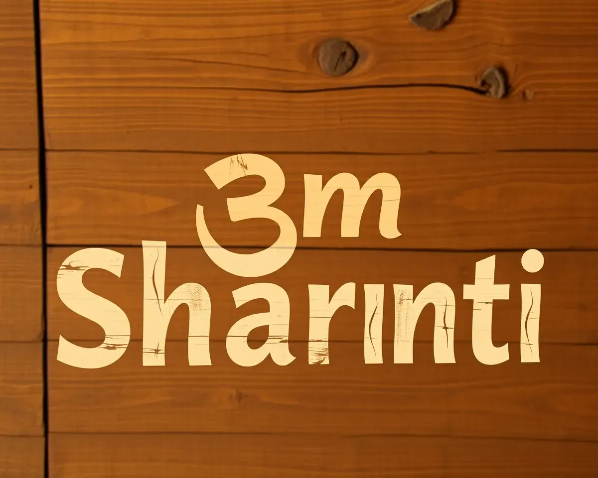 Rustic Vintage Om Shanti Logo with Distressed Texture