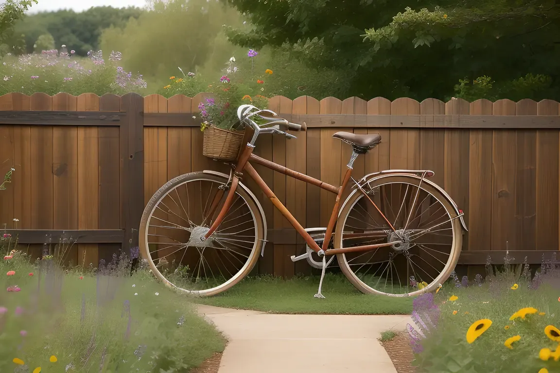Rusty yyyy Year Old Bicycle in Wildflower Garden