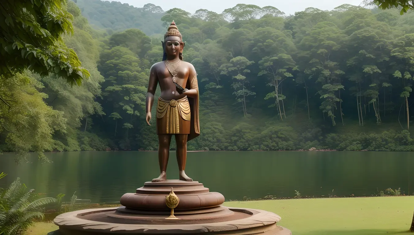 Sadashiva Statue in Peaceful Forest Surroundings