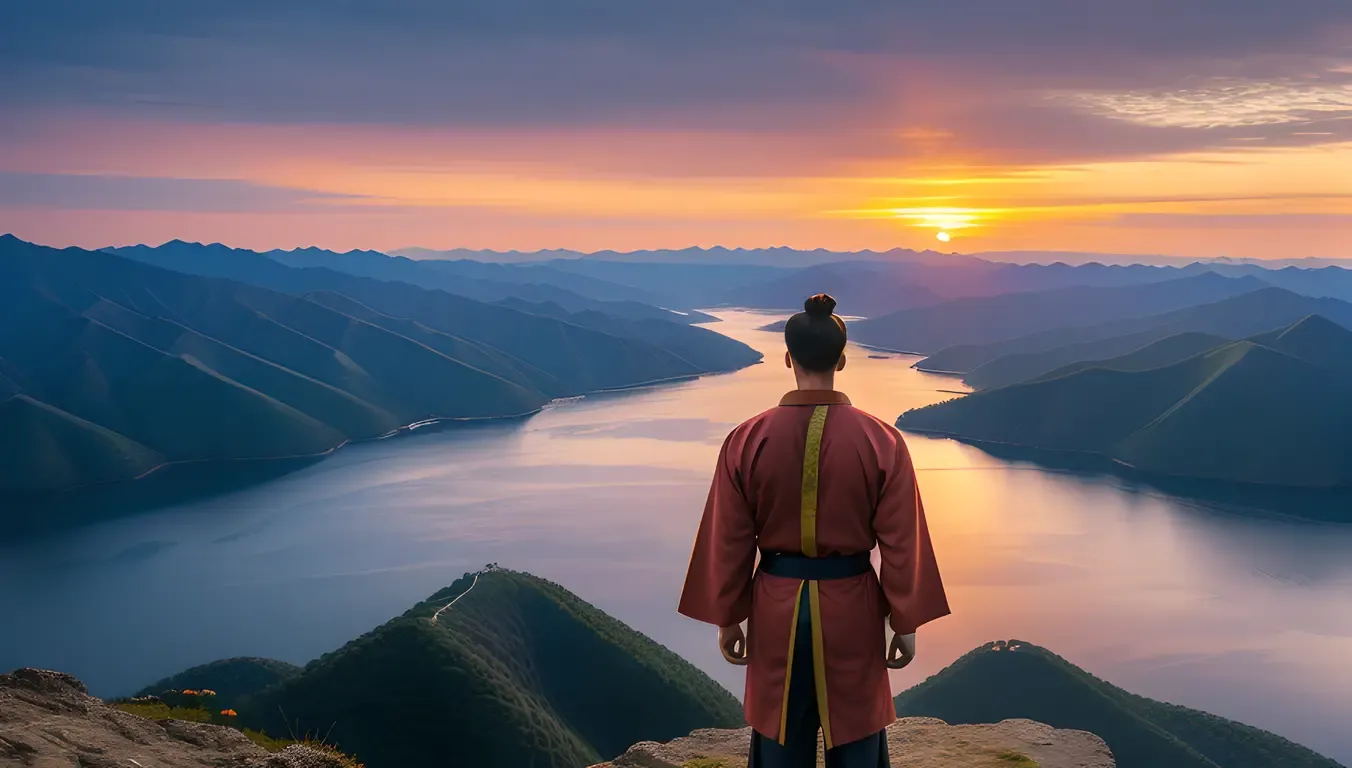 Samurai Profile Pic: Majestic Warrior on Mountain Peak
