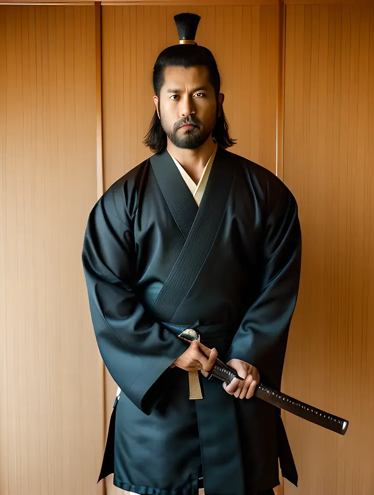 Samurai Warrior Profile Pic in Traditional Japanese Armor