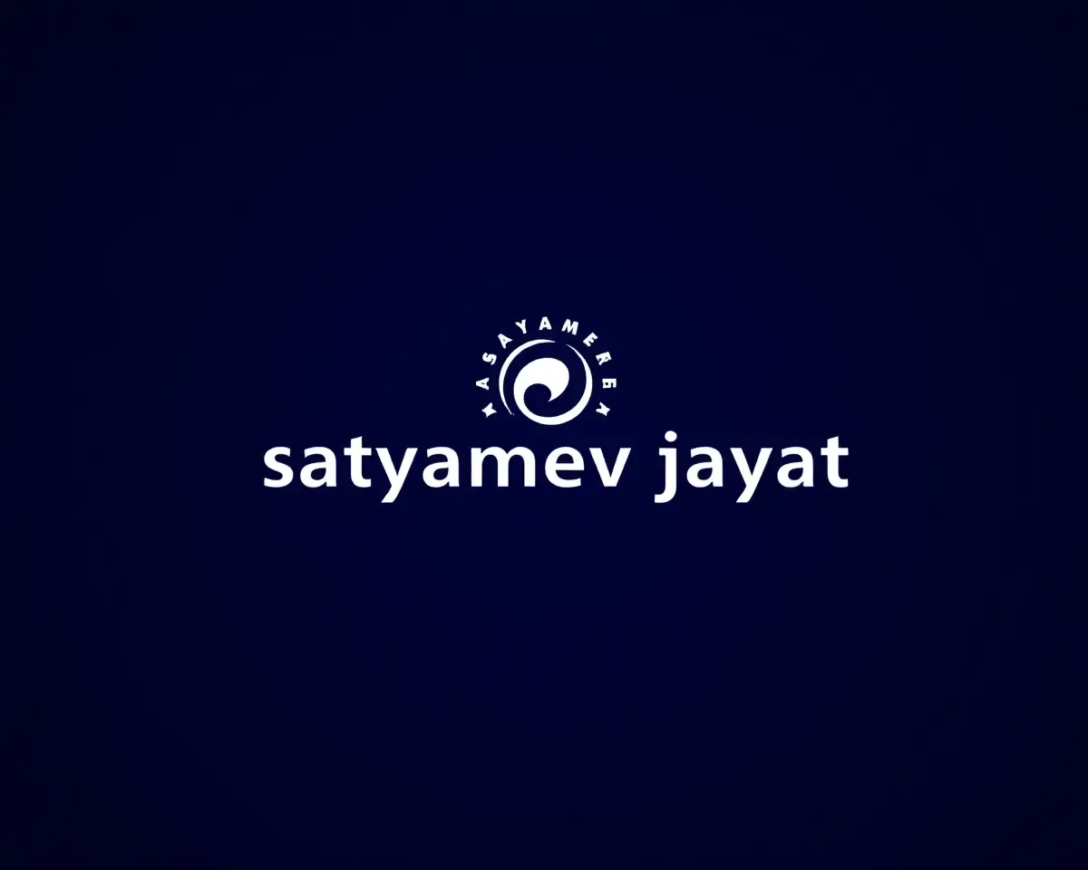 Satyamev Jayate Logo on Dark Blue Background Wallpaper