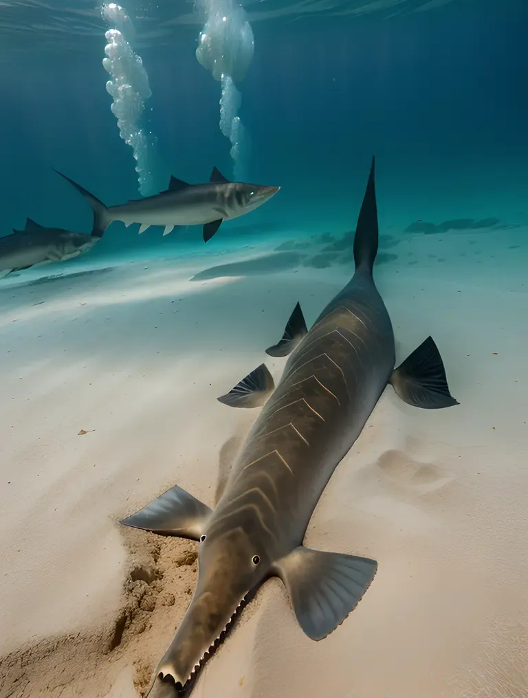 Sawfish Establish Dominance in Underwater Hierarchy