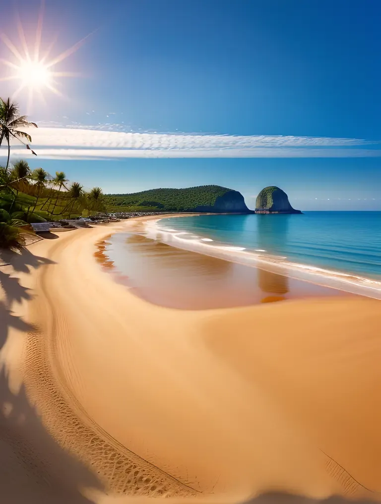 Serene Beach Scene in Good Morning HD 3D Image