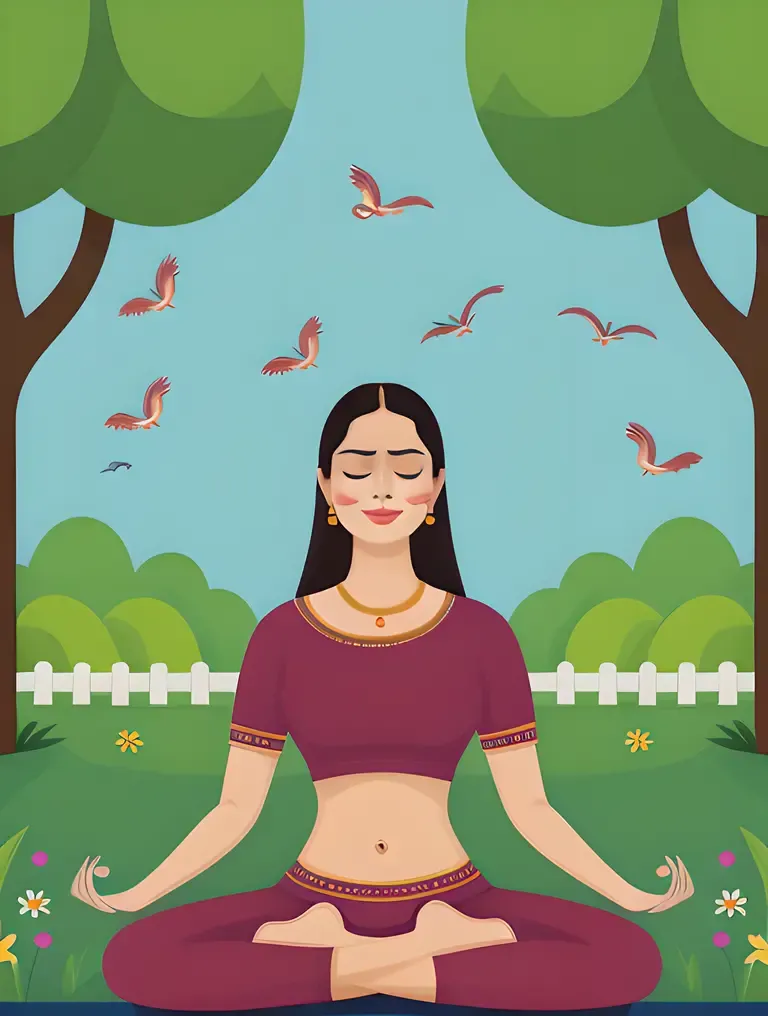 Serene Bhabhi Pic: Peaceful Meditation in the Garden