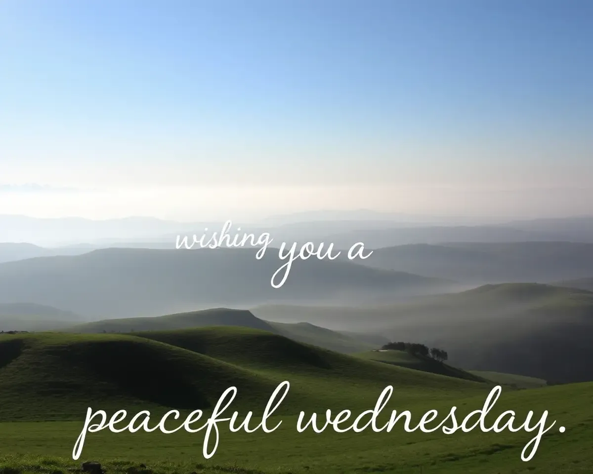 Serene Landscape with Wishing You Peaceful Wednesday