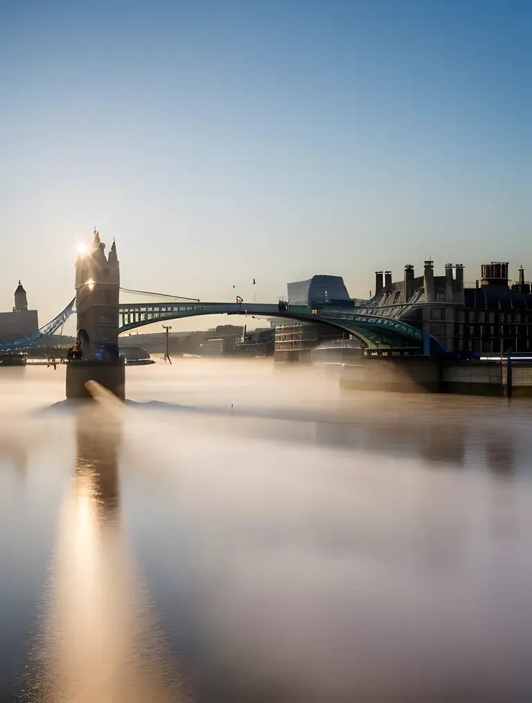 Serene Morning London Bridge with Misty Thames