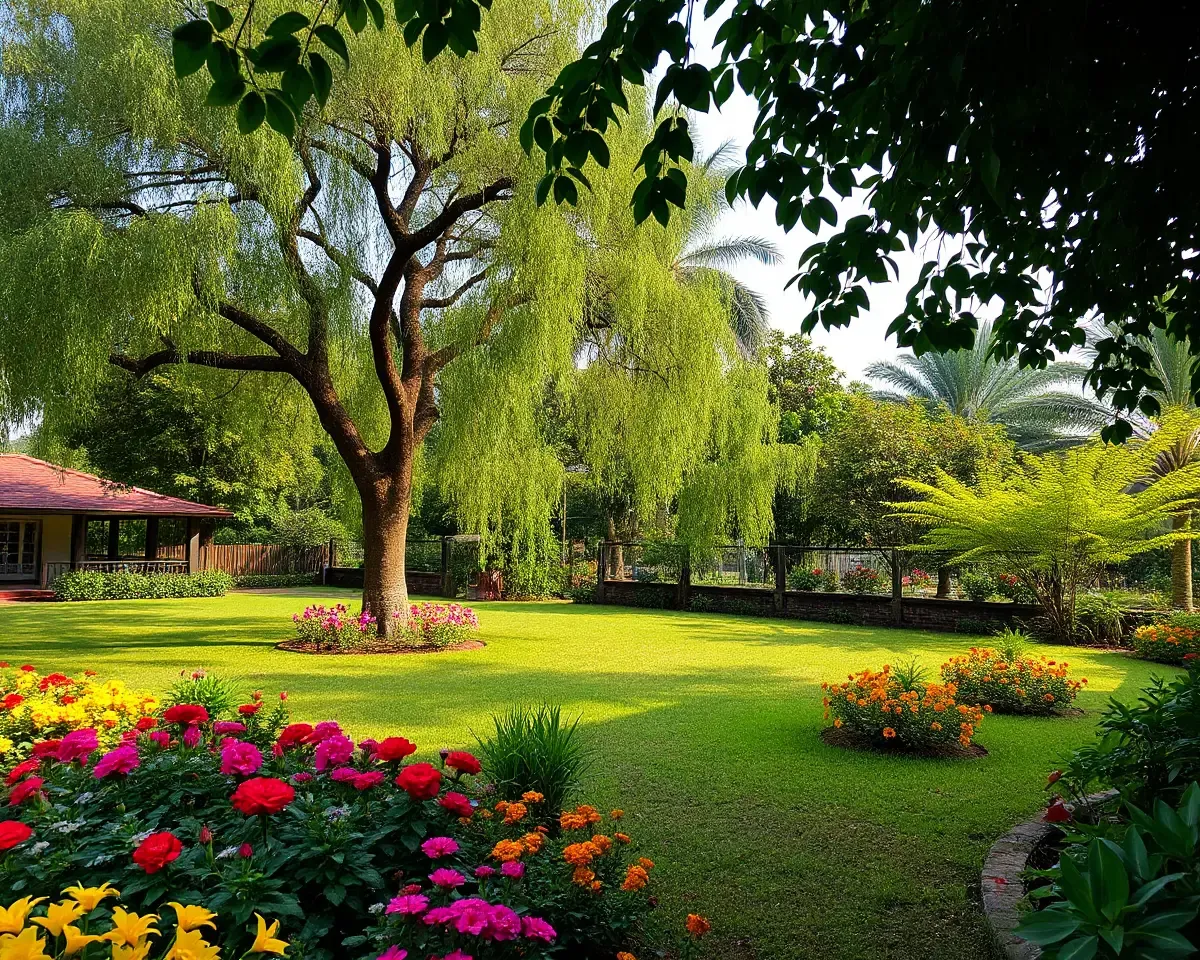 Serene Naspathi Trees in Indian Garden
