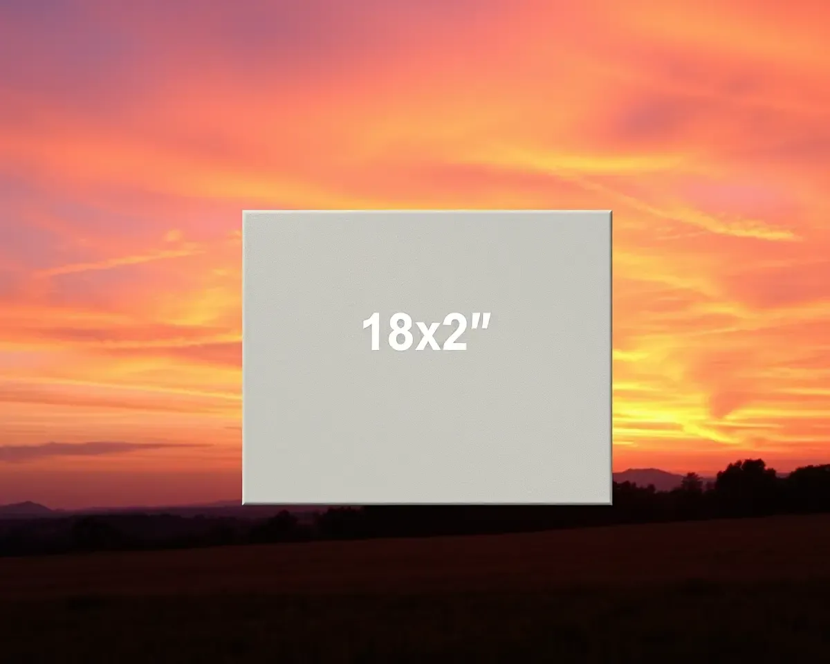 Serene Sunset with 18x12 Canvas and Warm Orange Background