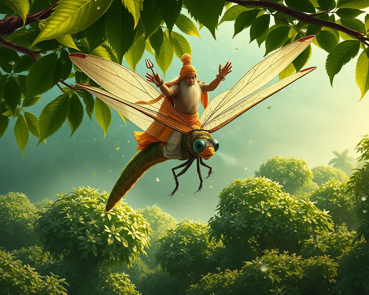 Shaniwar Wale Baba Riding Dragonfly Morning Magic