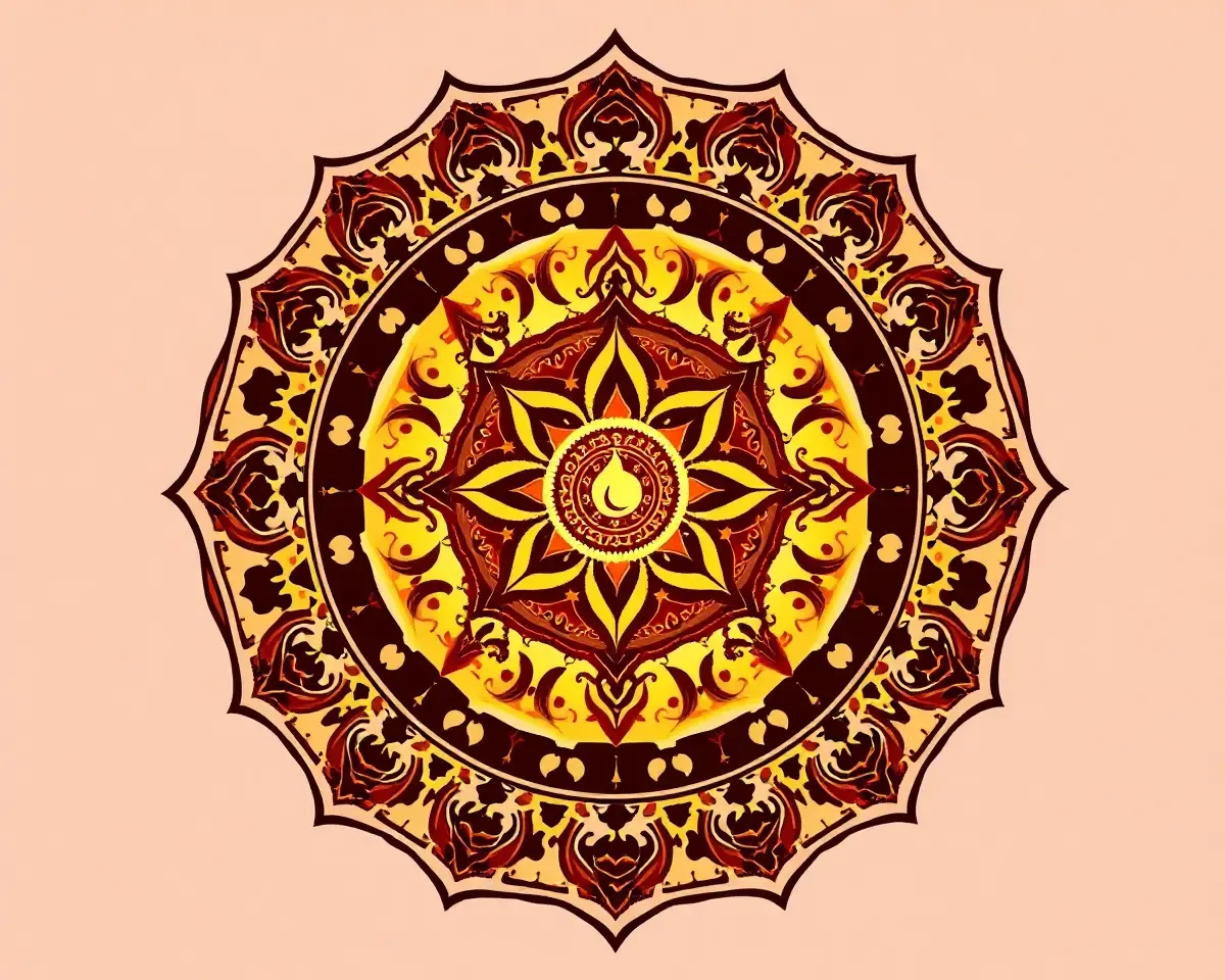 Shanku Chakra Illustration with Intricate Patterns and Glow