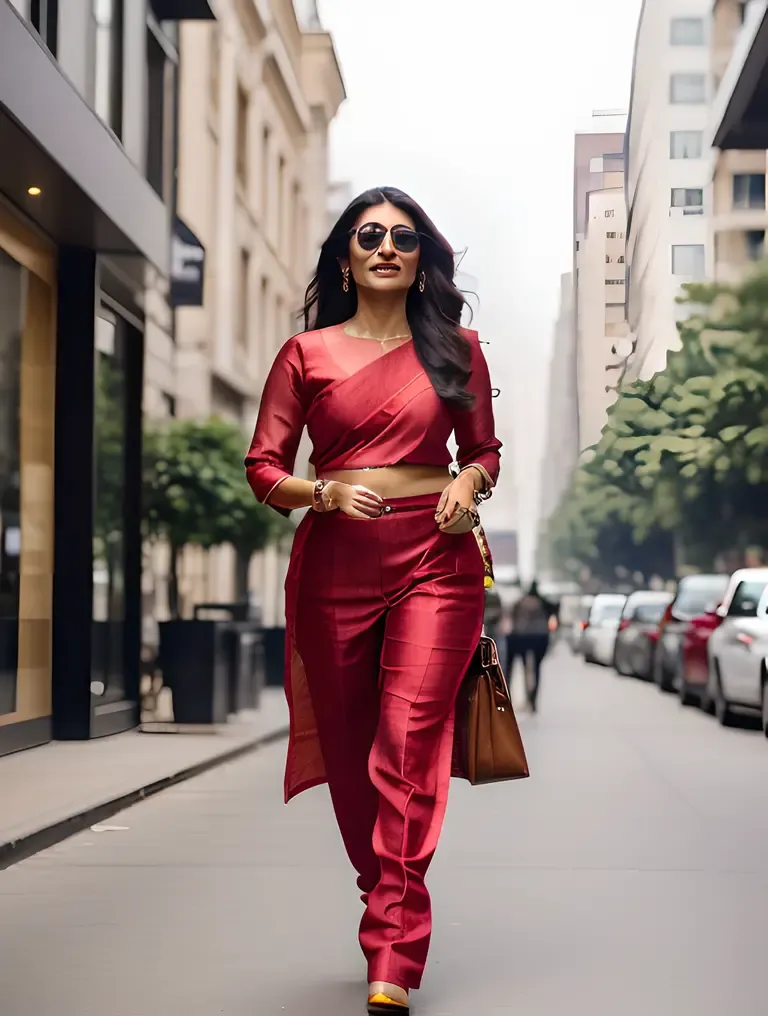 Sharmila Confident in Modern Outfit on City Street