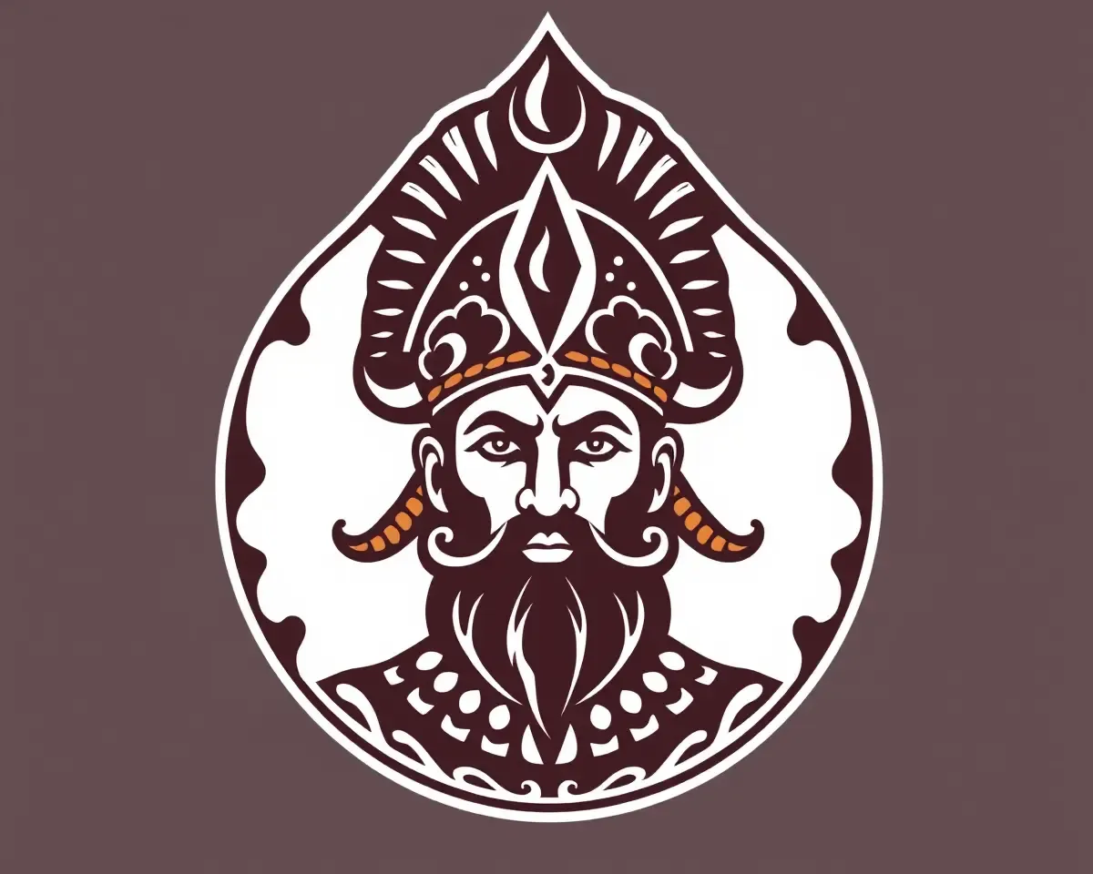 Shivaji Maharaj Logo with Maratha-Style Warrior's Helmet
