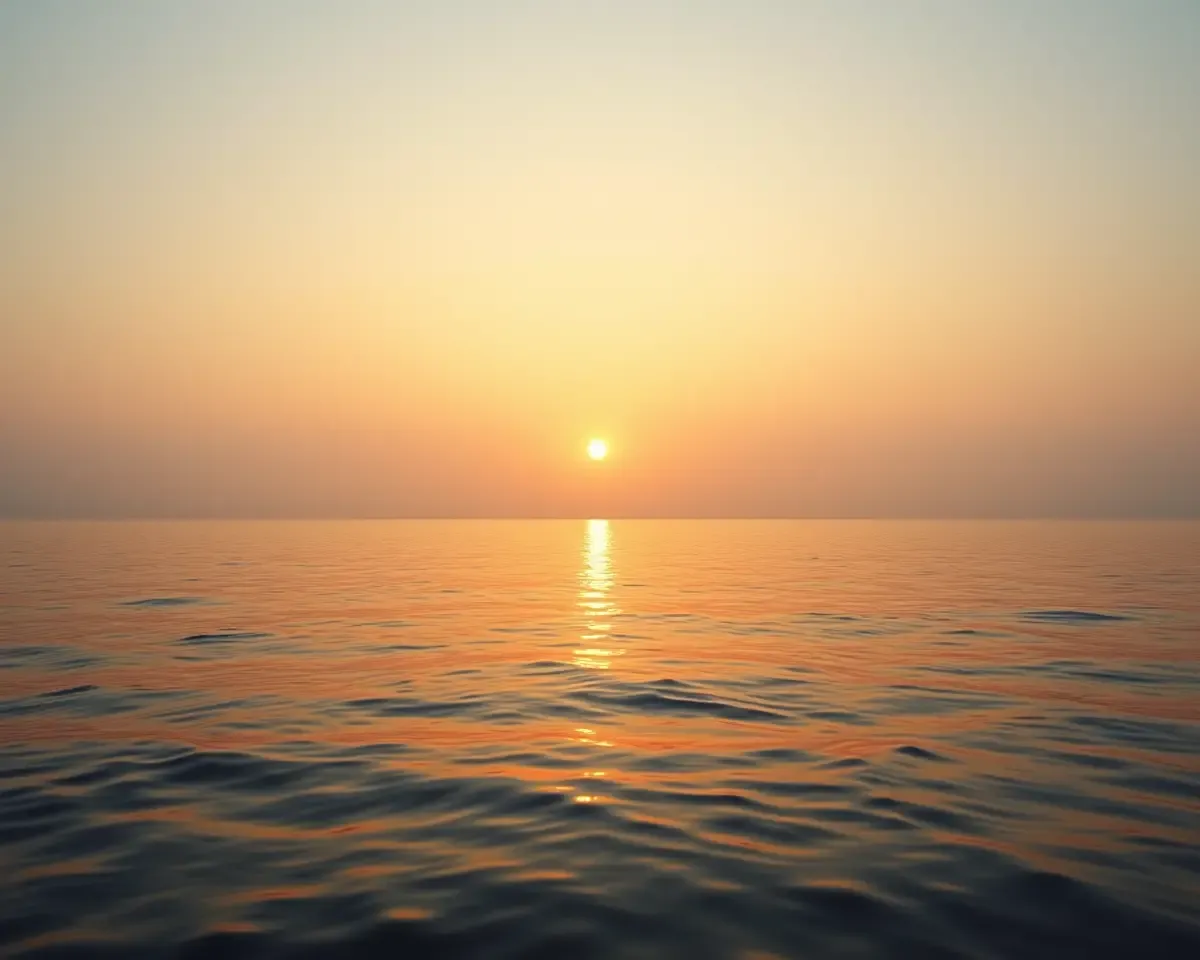 Shubh Ravivar Sunrise with Calm Ocean and New Beginnings