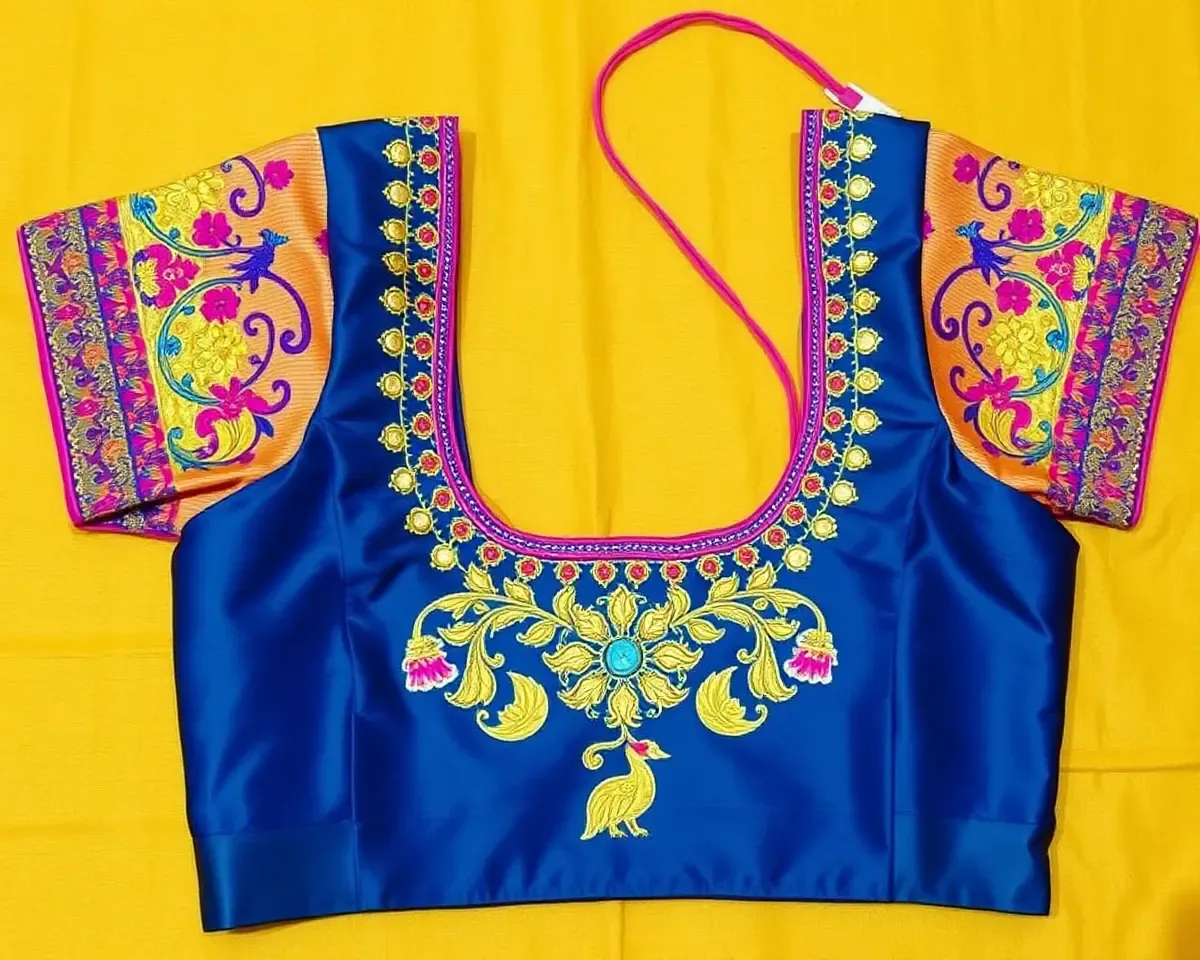 Simple Aari Work Blouse Designs Images in Fashion