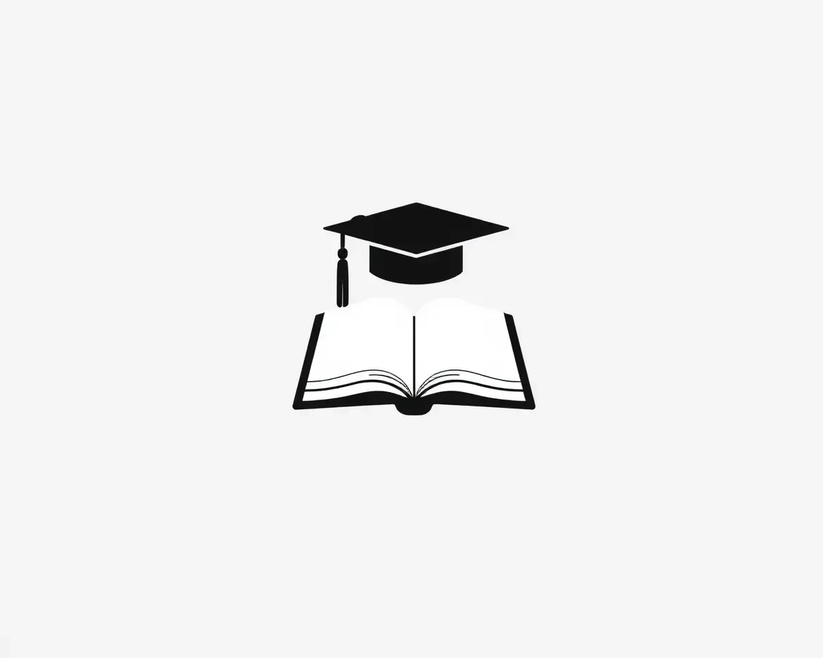 Simple Book or Grad Cap Illustration for Elegant Look